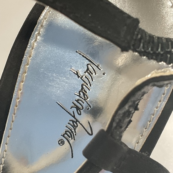 Jacqueline Ferrar Black Satin Bow High Heels - Picture 6 of 7